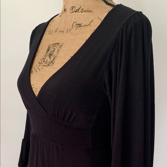 Betsey Johnson Black Flutter Sleeve Jersey Tunic - Picture 4 of 7